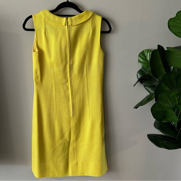PRESTIGE BY DAVID PRESSON BOSTON VINTAGE 60s YELLOW COLLAR MIDI DRESS SIZE 14 - Picture 2 of 10